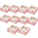 Pink Bakery Boxes with Flowers and Window - Thecakeboxes