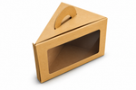 Kraft Single Cake Slice Boxes with Handle