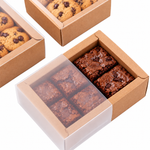 Kraft Paper Packing Box With Transparent PVC Window Black Delicate Drawer
