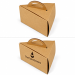 Kraft Single Cake Slice Boxes with Handle