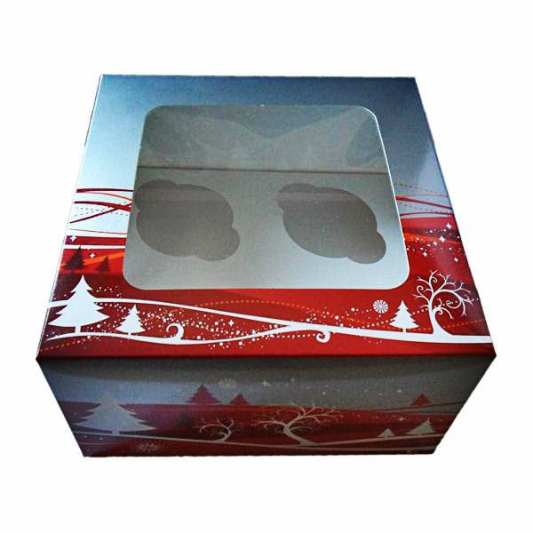 100 Christmas Cake or Cupcake Box 7" x 7"x 4 - thecakeboxes
