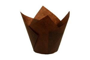 200 x Muffin Brown Tulip Cases - thecakeboxes