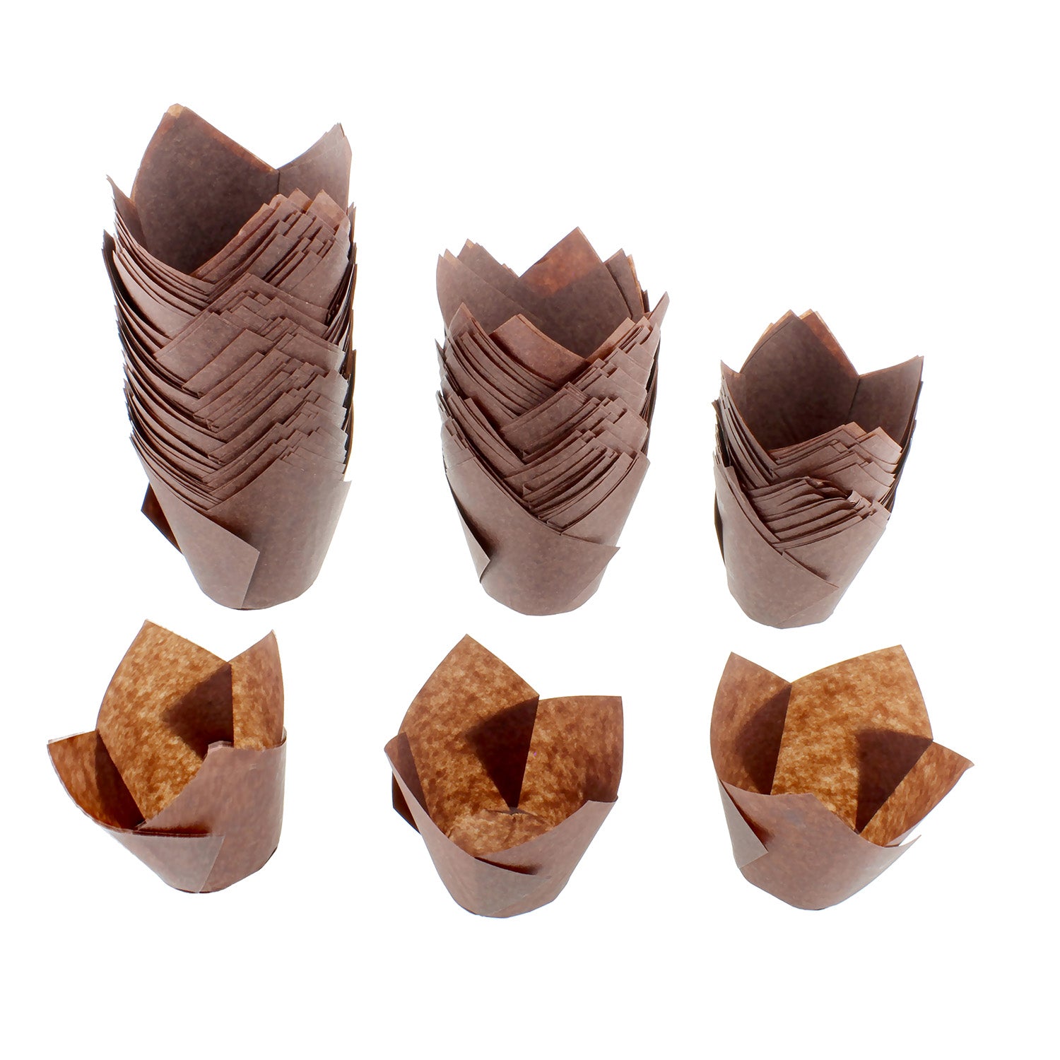 Muffin Brown Tulip Cases - thecakeboxes