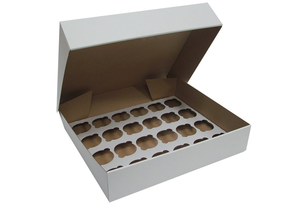 Corrugated Mini Cupcake Boxes for 24 mini cupcakes - thecakeboxes