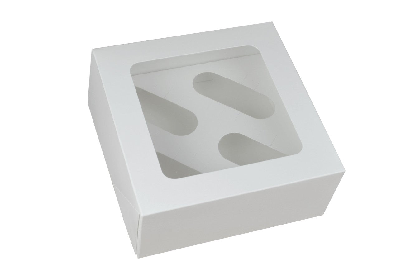 25 x White Cupcake Boxes 4 holder with Inserts - thecakeboxes