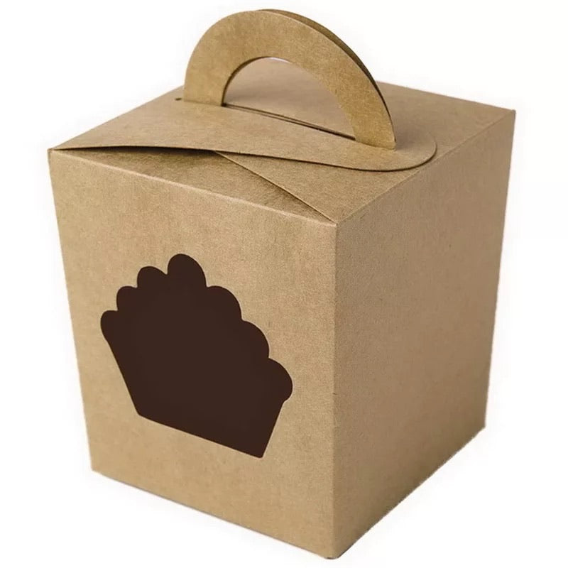 Single Kraft Cupcake Boxes - thecakeboxes