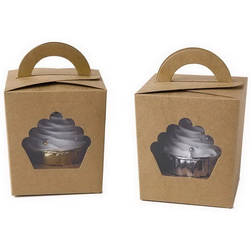 Single Kraft Cupcake Boxes - thecakeboxes
