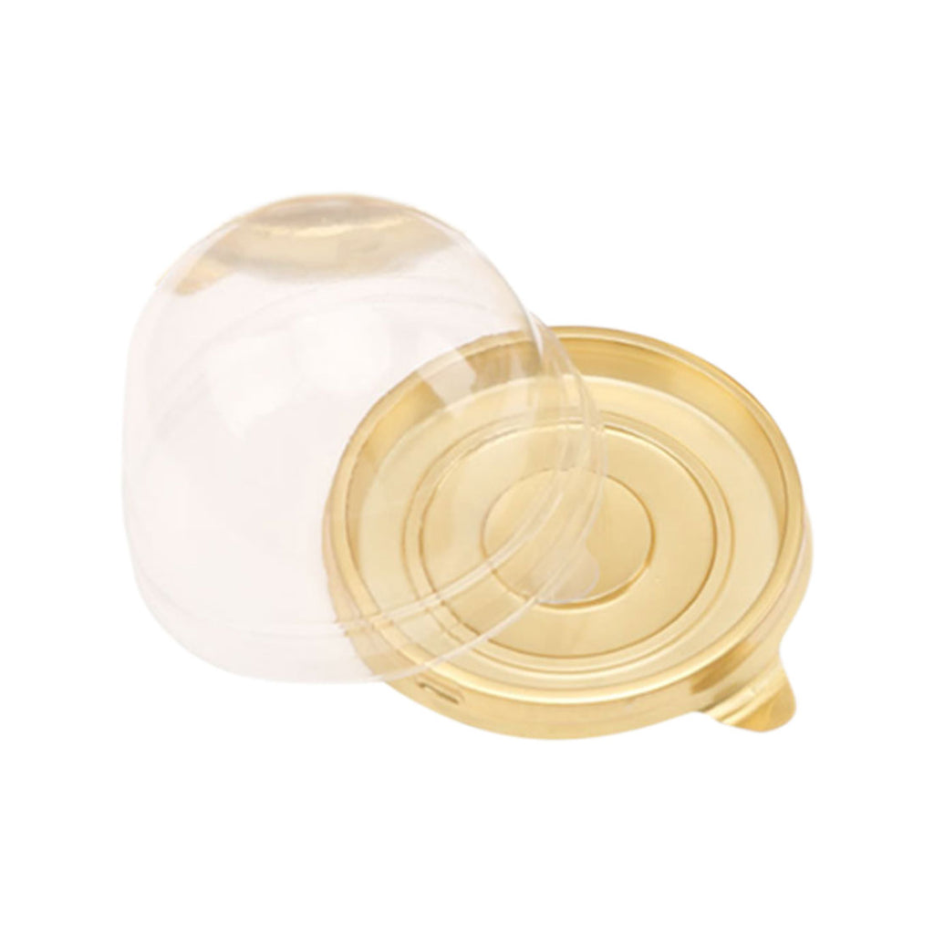 Gold Transparent Single Cupcake Containers - thecakeboxes