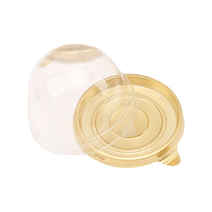 Gold Transparent Single Cupcake Containers - thecakeboxes