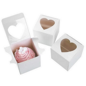 Single Cupcake Box with Hearts - cake boxes, cupcake boxes, thecakeboxes