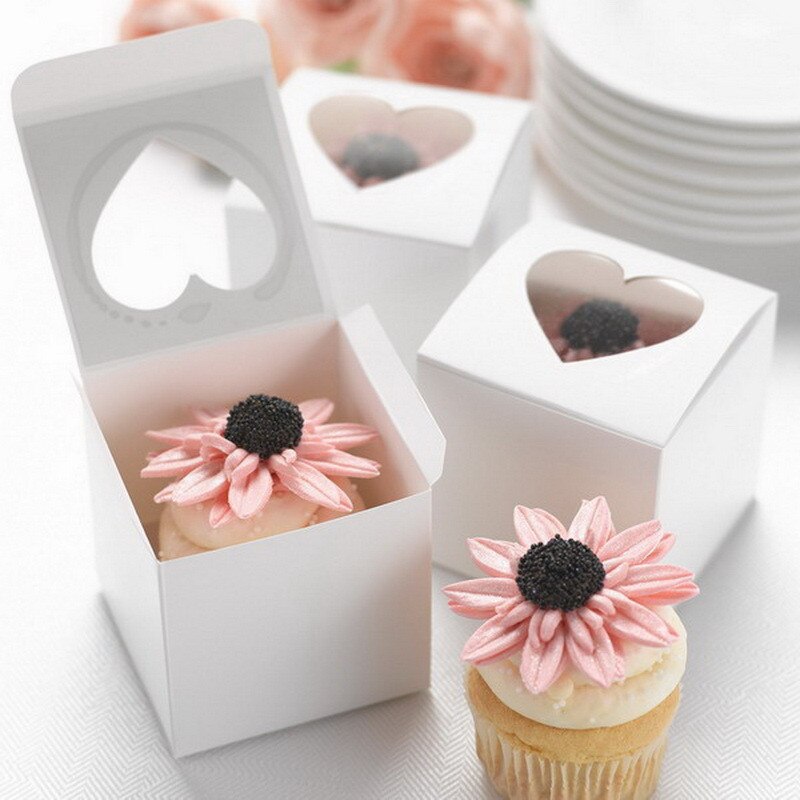 Single Cupcake Box with Hearts - cake boxes, cupcake boxes, thecakeboxes