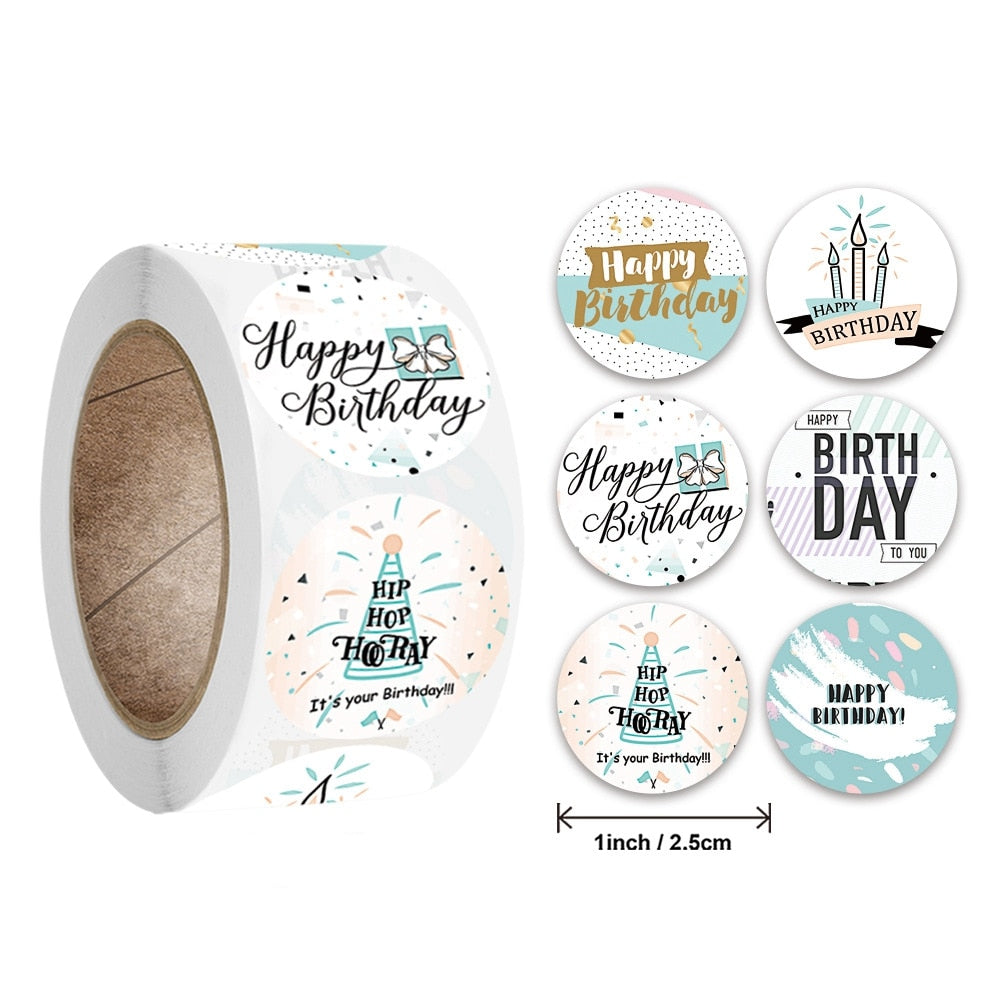 Happy Birthday Stickers - cake boxes, cupcake boxes, thecakeboxes